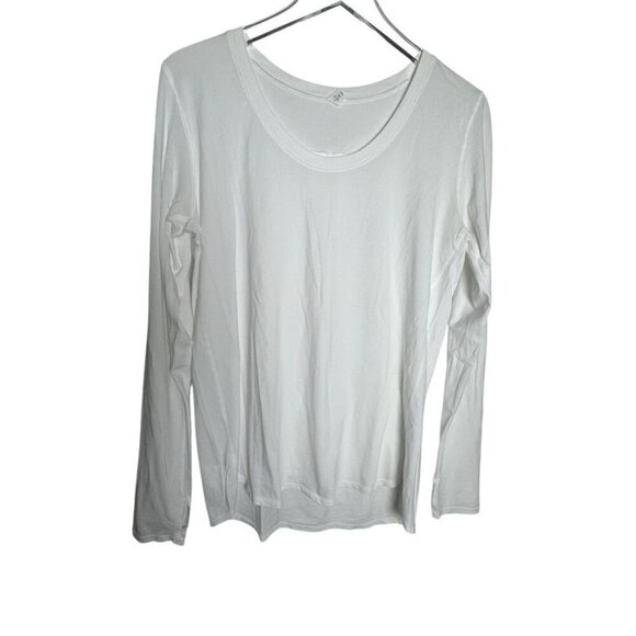 Lululemon Yogi Everyday Long Sleeve womens tee white scoop neck size 10 - Picture 2 of 6